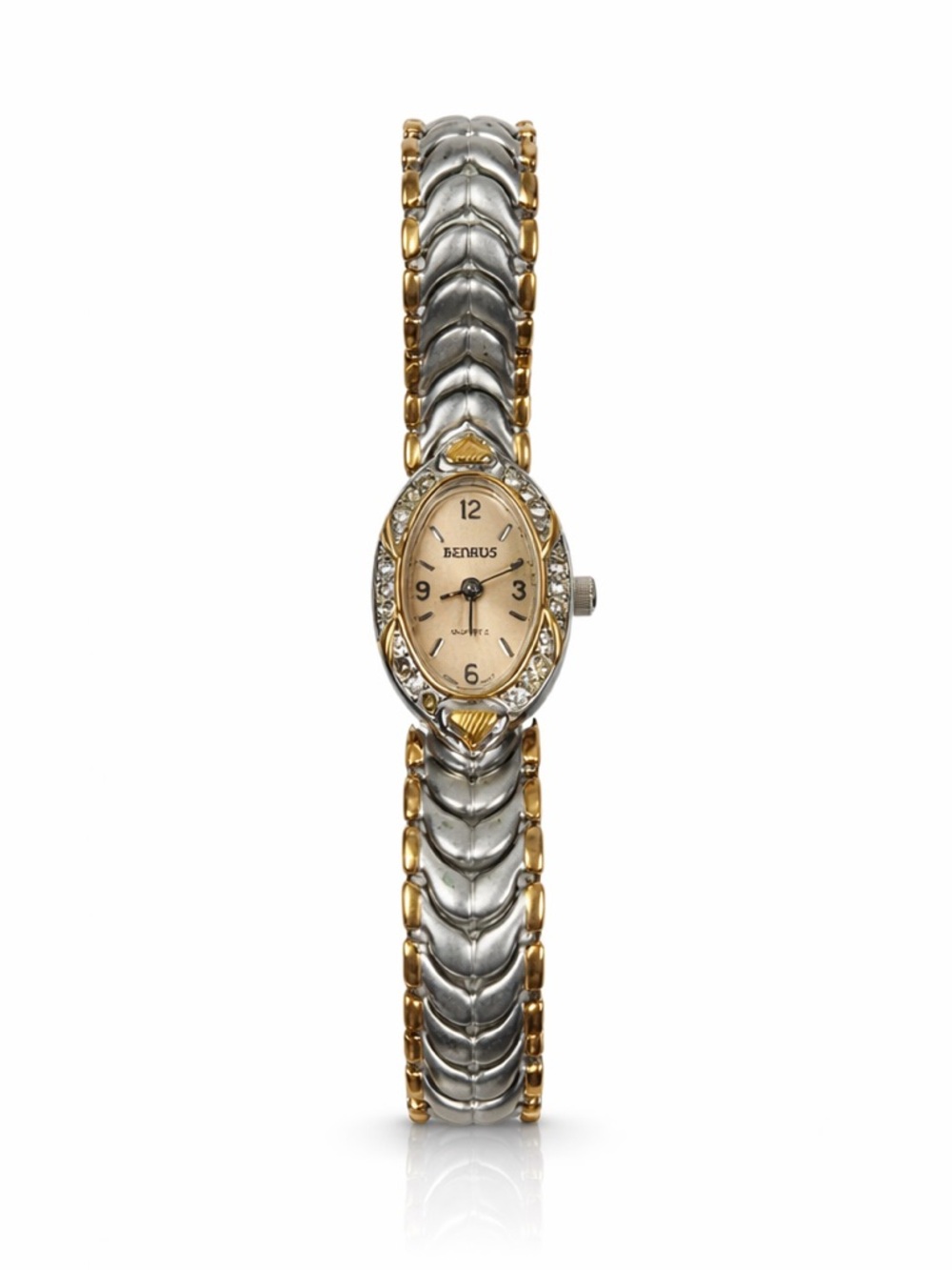 Benrus Vintage Two-Tone Quartz Watch – Gold & Silver Stretch Band $320